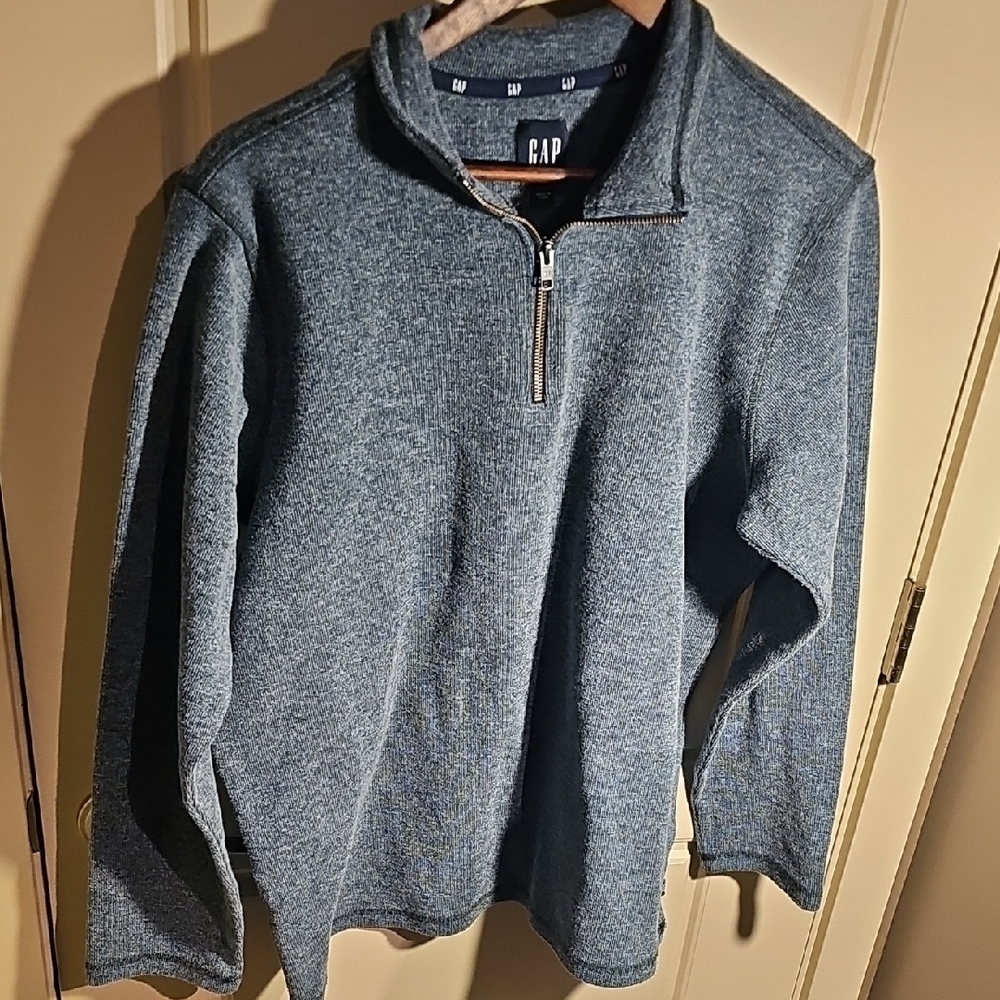 GAP- Men's 1/4 Zip-Up Sweater Cozy Knit/heather-Green SIZE XL